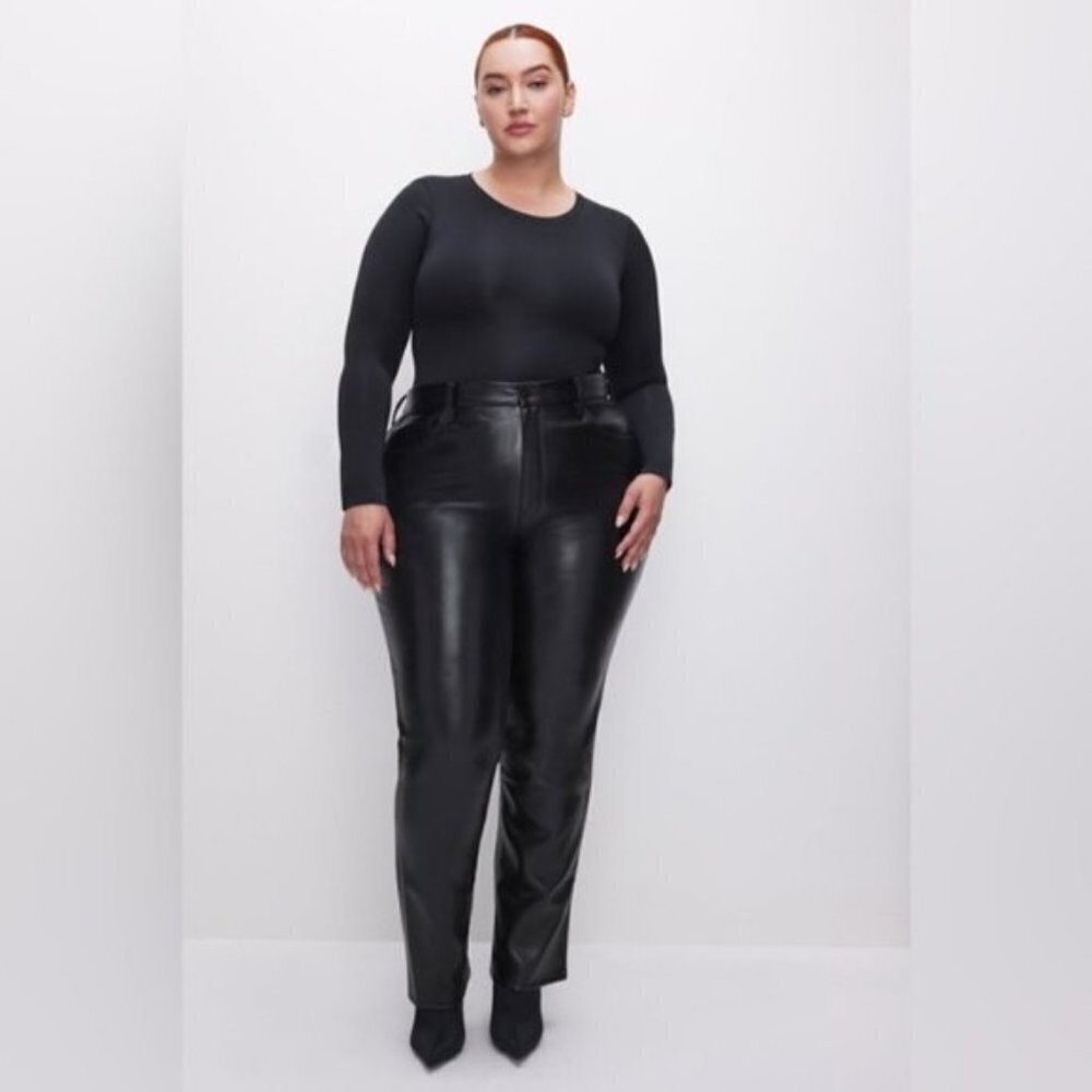 Good American Good Icon Faux Leather Pants Size 18 NWOT